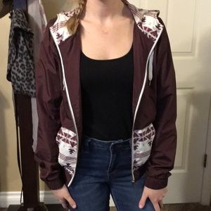 Maroon wind breaker